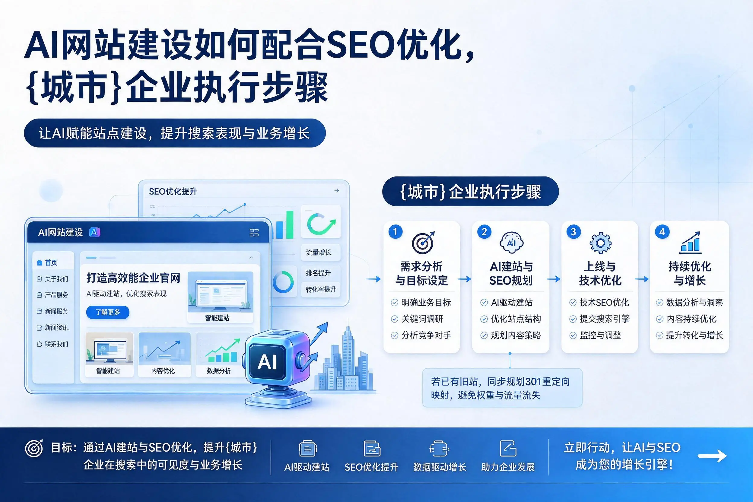 AI网站建设如何配合SEO优化，临沂企业执行步骤